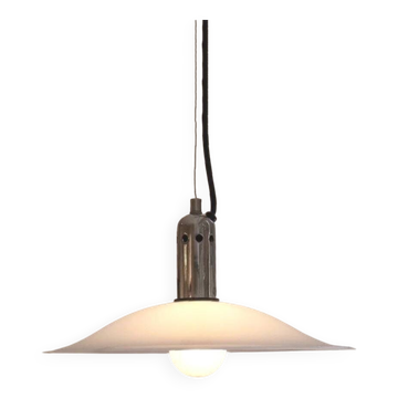 Lustre en chrome et perspex éditeur 9t, Italie 1970
