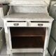 Buffet wood white board white marble of Carrara