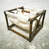 Rattan and fabric magazine holders