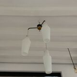Pendant lamp 3 globes in opaline glass