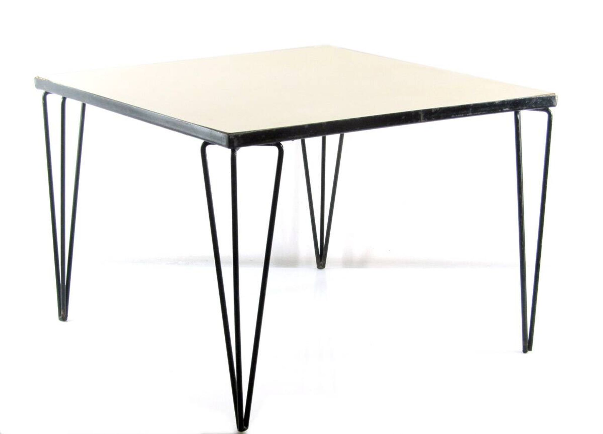 Sixties Vintage Metal & Wood Side Table – Minimalist Design