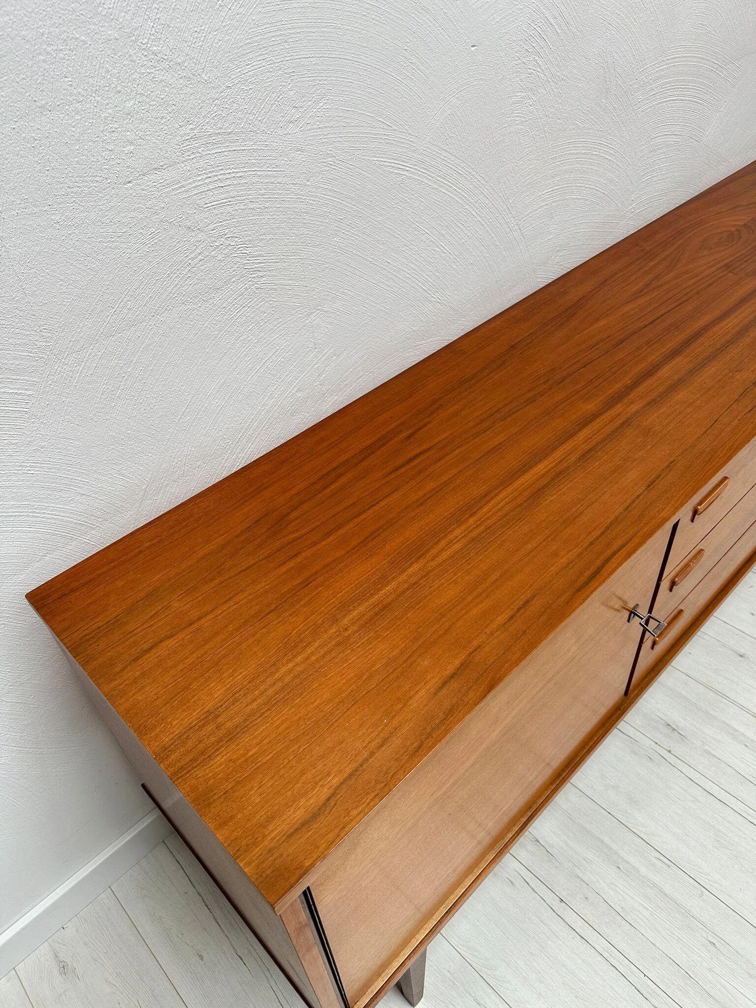 1960s extra large vintage minimalistic teak sideboard