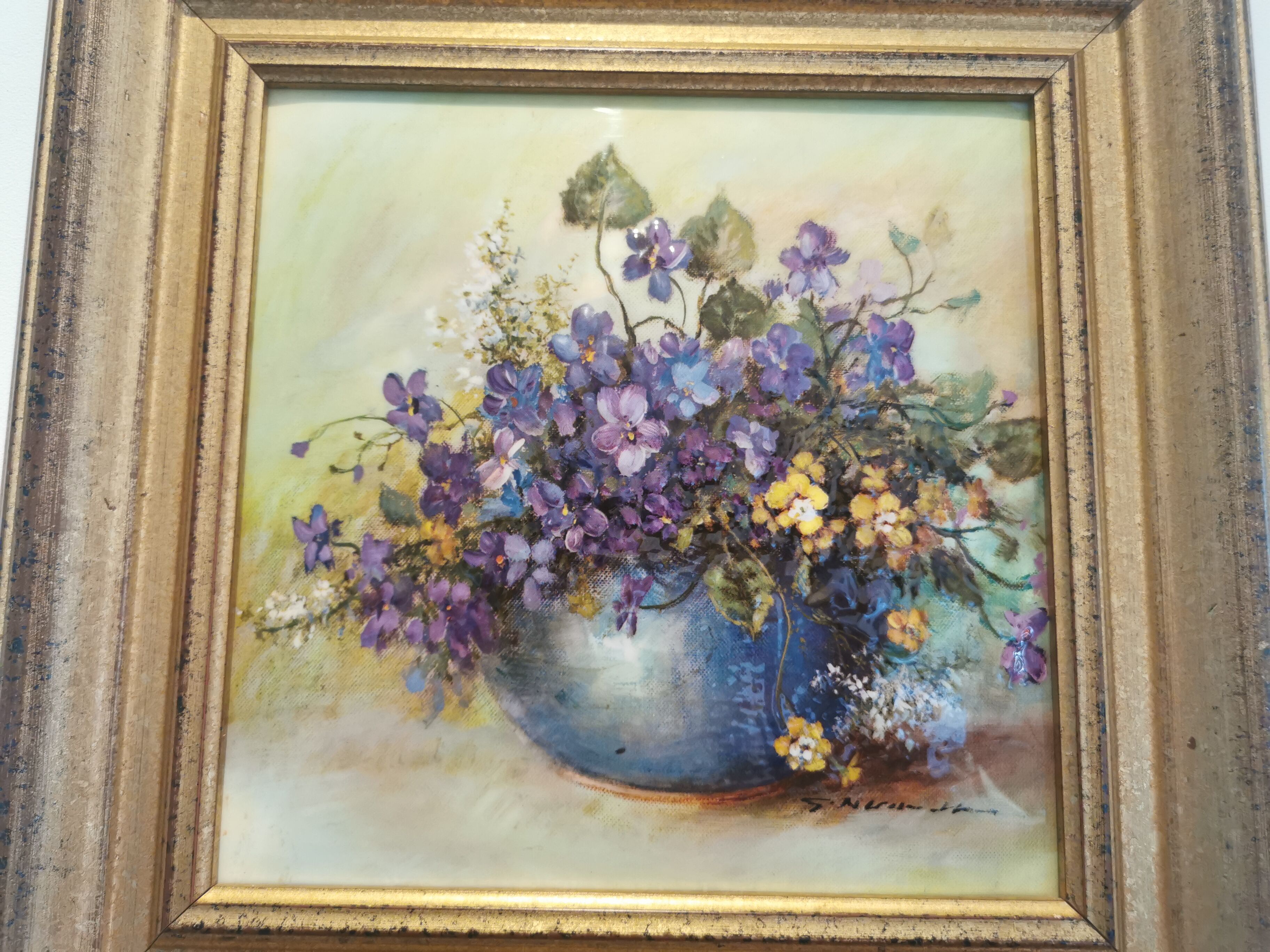 Painting bouquet of flowers CADIOU