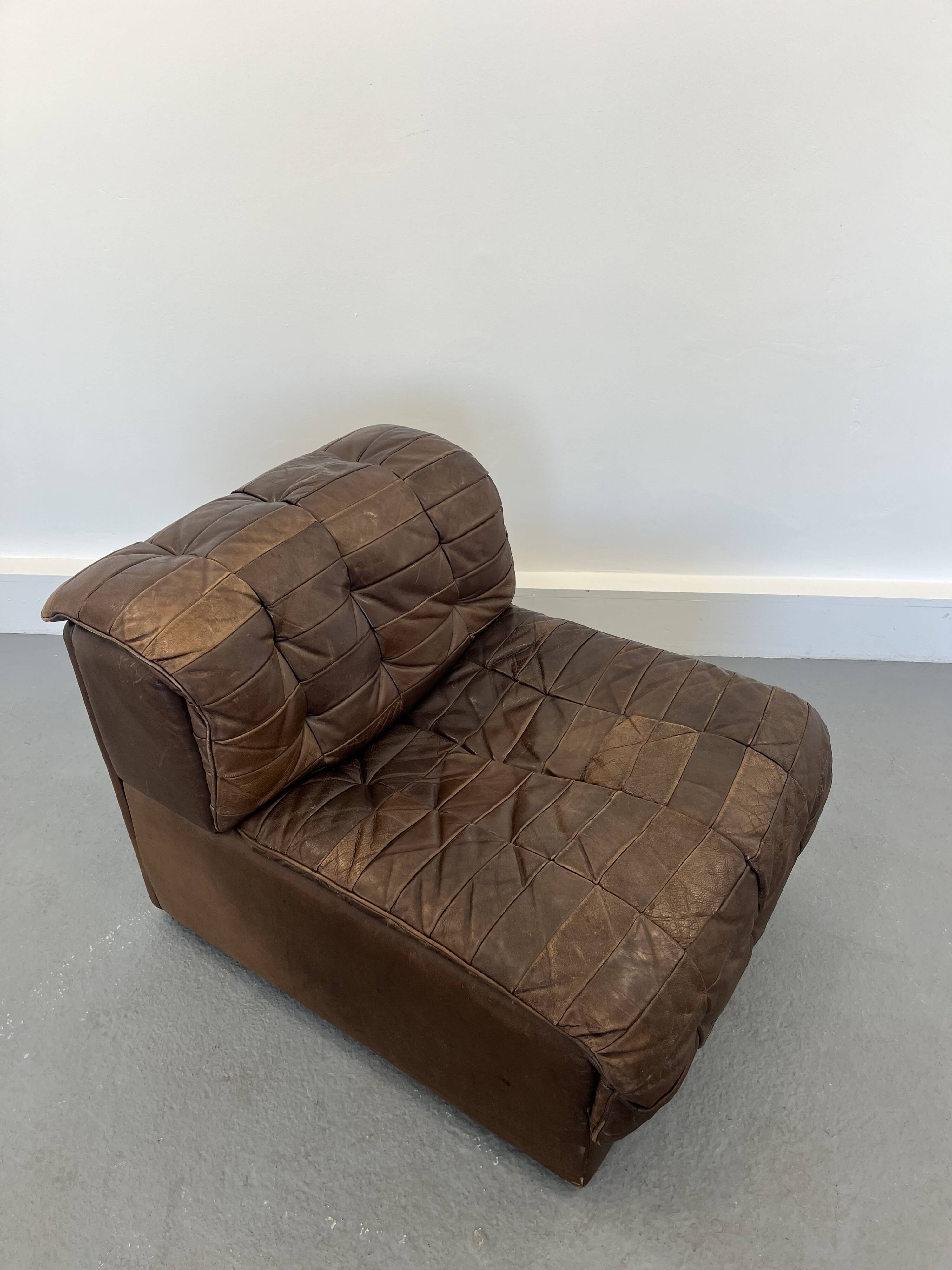 Fauteuil et ottoman DS-11 de De Sede, années 1970