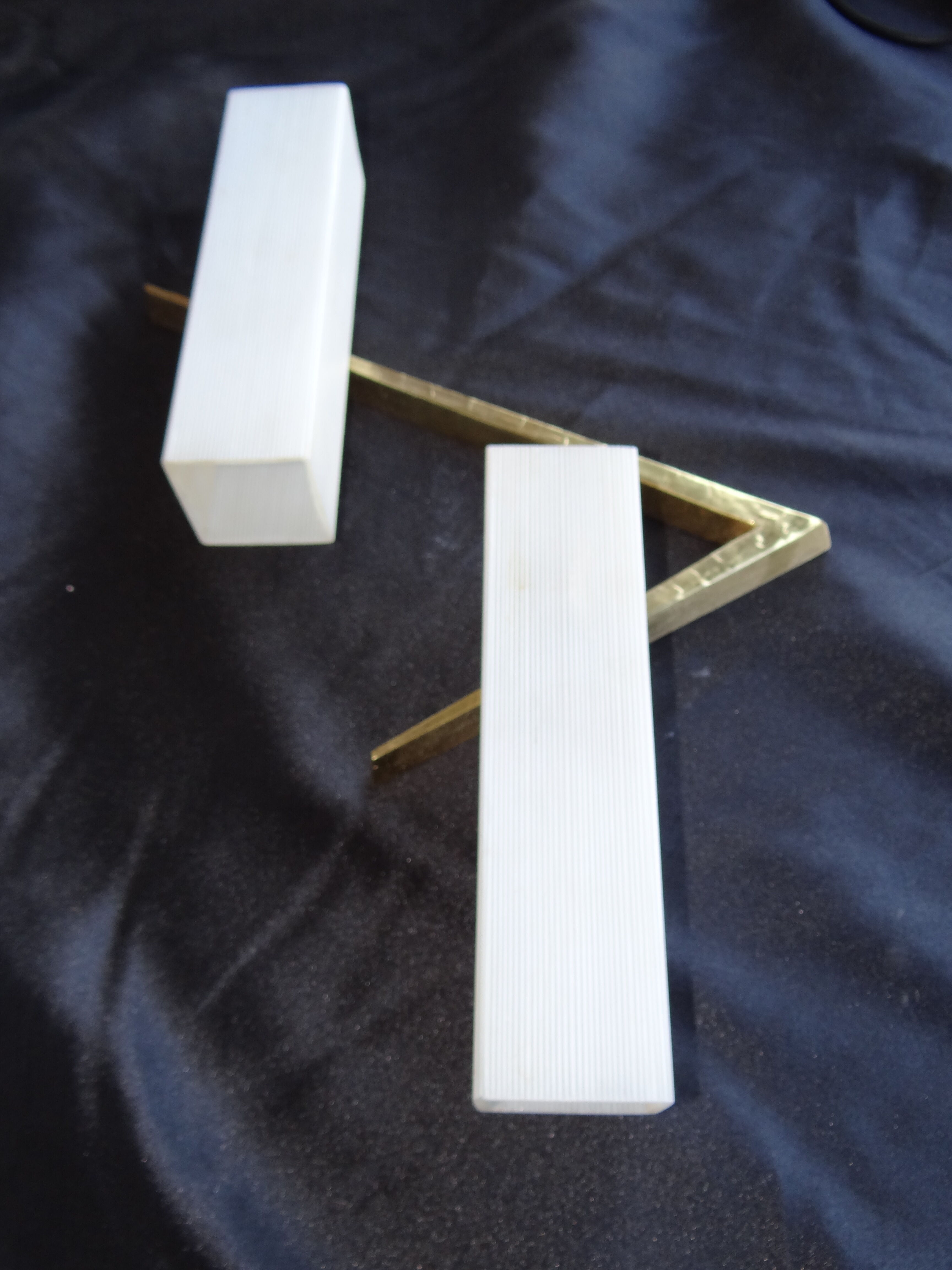 Pair of home wall light Arlus Bronze and opaline