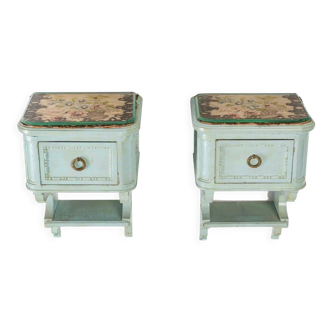 Pair of wall consoles with embroidery, early twentieth century