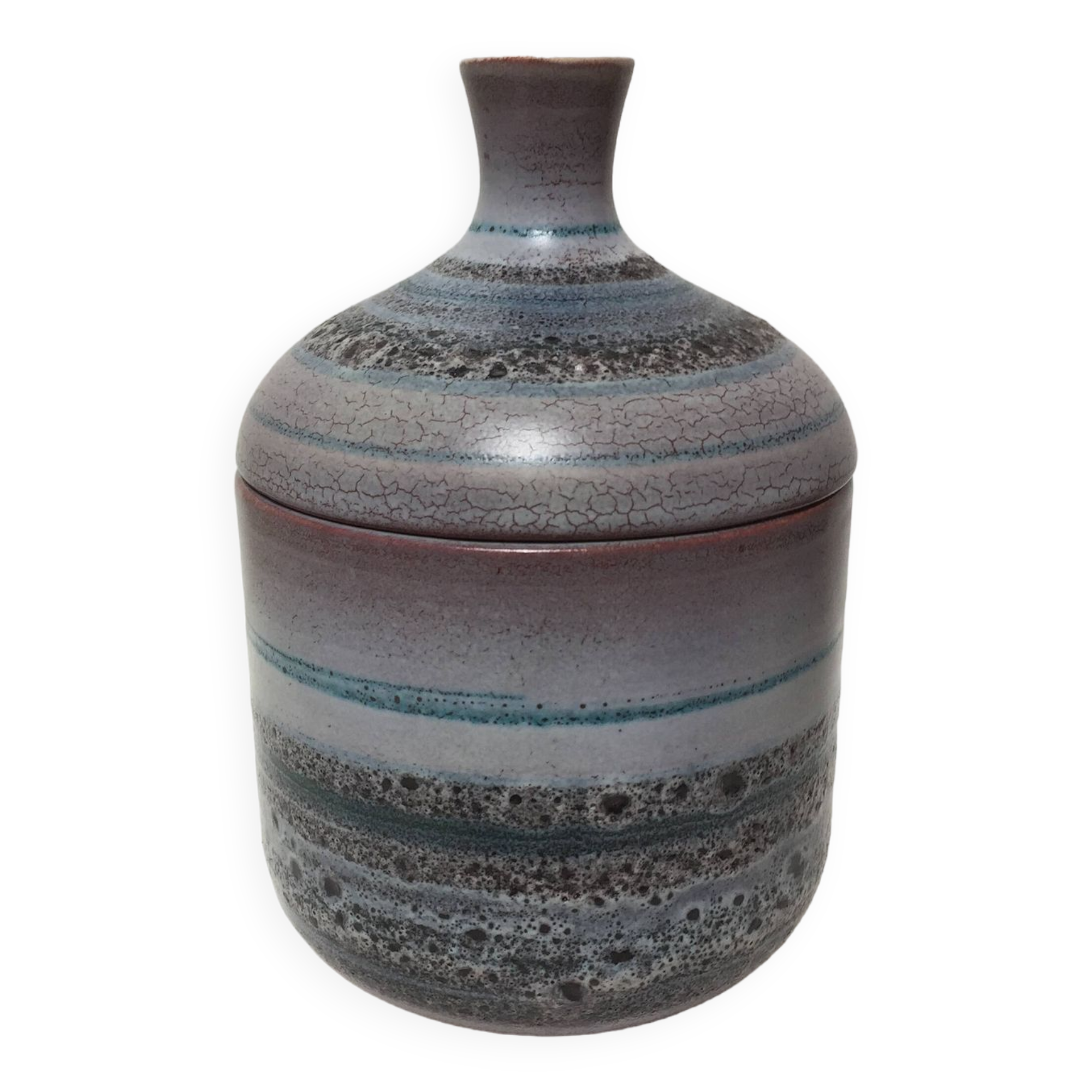 Ceramic covered pot signed Onet Daniel Chaponet