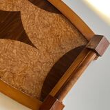 Plateau marqueterie en bois vintage - art déco