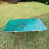 Green iron folding table