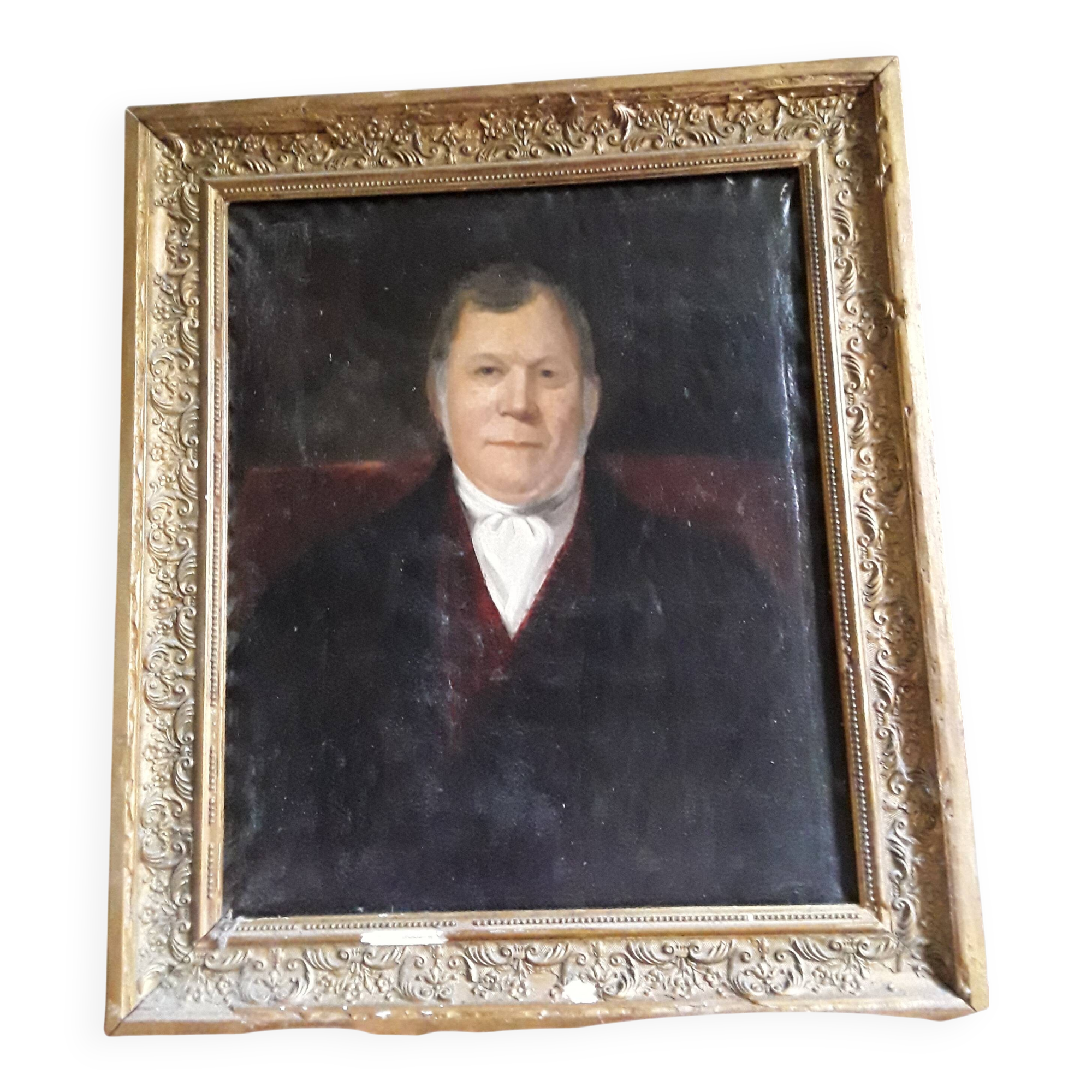 Large oil on canvas notable man 19th century