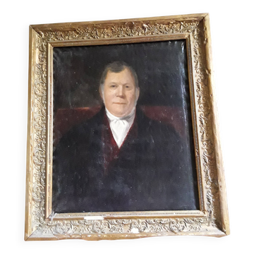 Large oil on canvas notable man 19th century