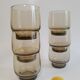 Set of 6 vintage 70s smoked glass water glasses