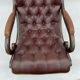 English 1960 english brown leather rocking chair