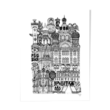 Saint-Petersbourg black-white screenprinting