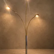 Three-arc floor lamp brass marble Italy circa 1980