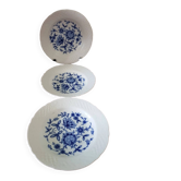 Set of 3 deep plates, Echt Cobalt Germany