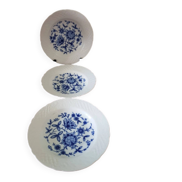 Set of 3 deep plates, Echt Cobalt Germany