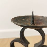 Vintage Iron Forged Candlestick Holder: Handmade Gothic Home Decor