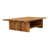 Table basse en orme massif, France, 1980