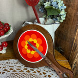 Plateau, wooden and ceramic chopping board, 1970s