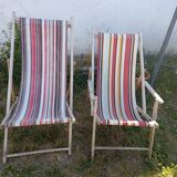 Pair of vintage sunbeds