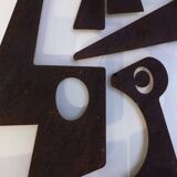 Decorative panel entitled "Sacha" in corten metal, Contemporary work