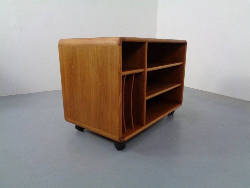 Small rollable teak media sideboard from Dyrlund, 1970s