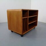 Small rollable teak media sideboard from Dyrlund, 1970s