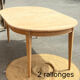 Round table with 2 extensions in raw solid wood - renovated antique table