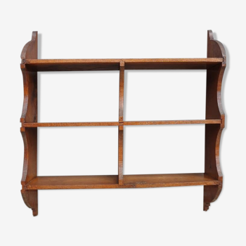 Wall shelf in vintage wood braces 3 shelves