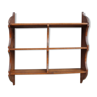 Wall shelf in vintage wood braces 3 shelves