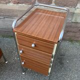 Pair of bedside tables Formica mid-Century vintage 1970 french bedside