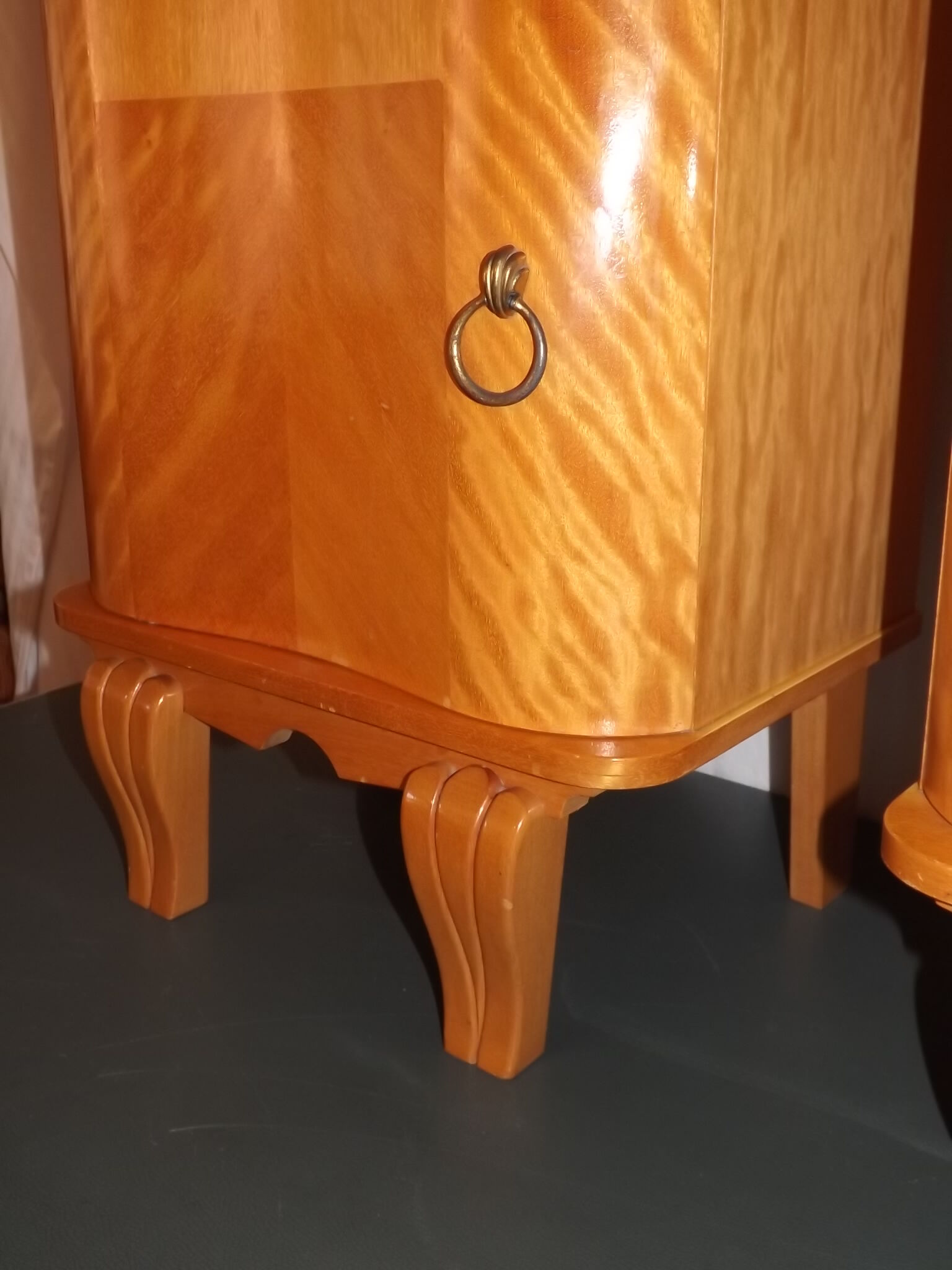 Pair of bedside lemon tree and brass