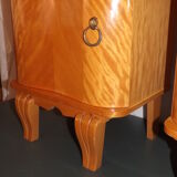 Pair of bedside lemon tree and brass