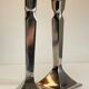 Pair of vintage cast aluminum candlesticks
