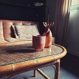 Bamboo coffee table from madagascar 80s