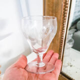 Set of 6 engraved crystal port or liqueur glasses