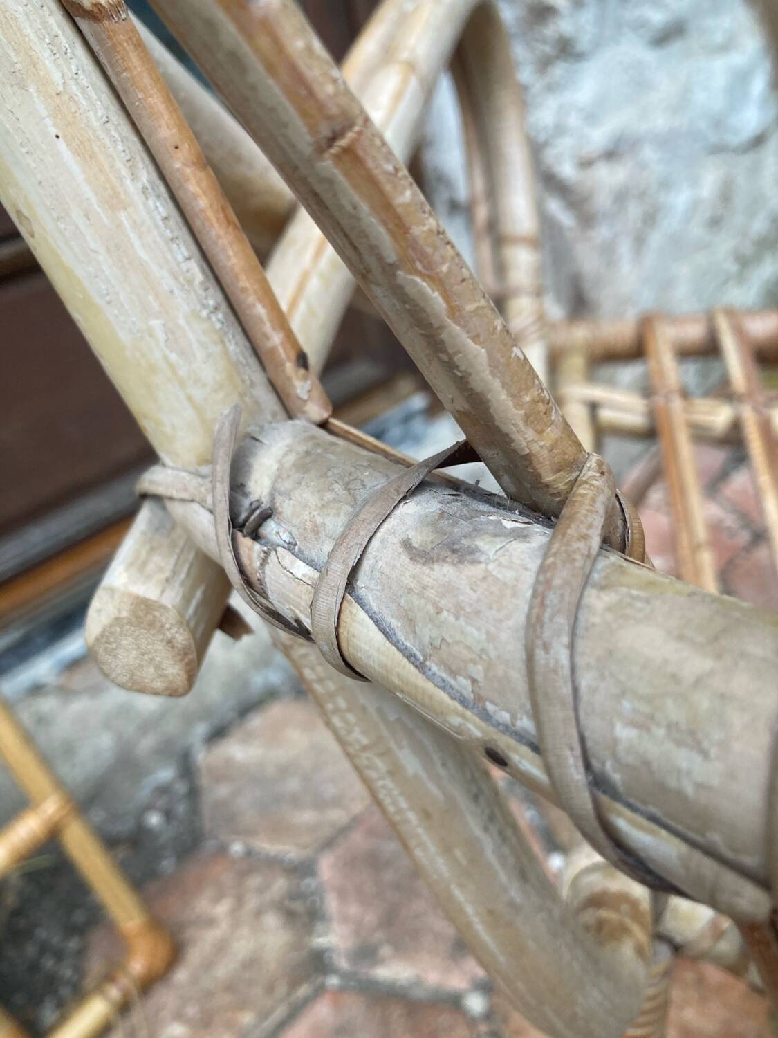 Pair of vintage rattan armchairs