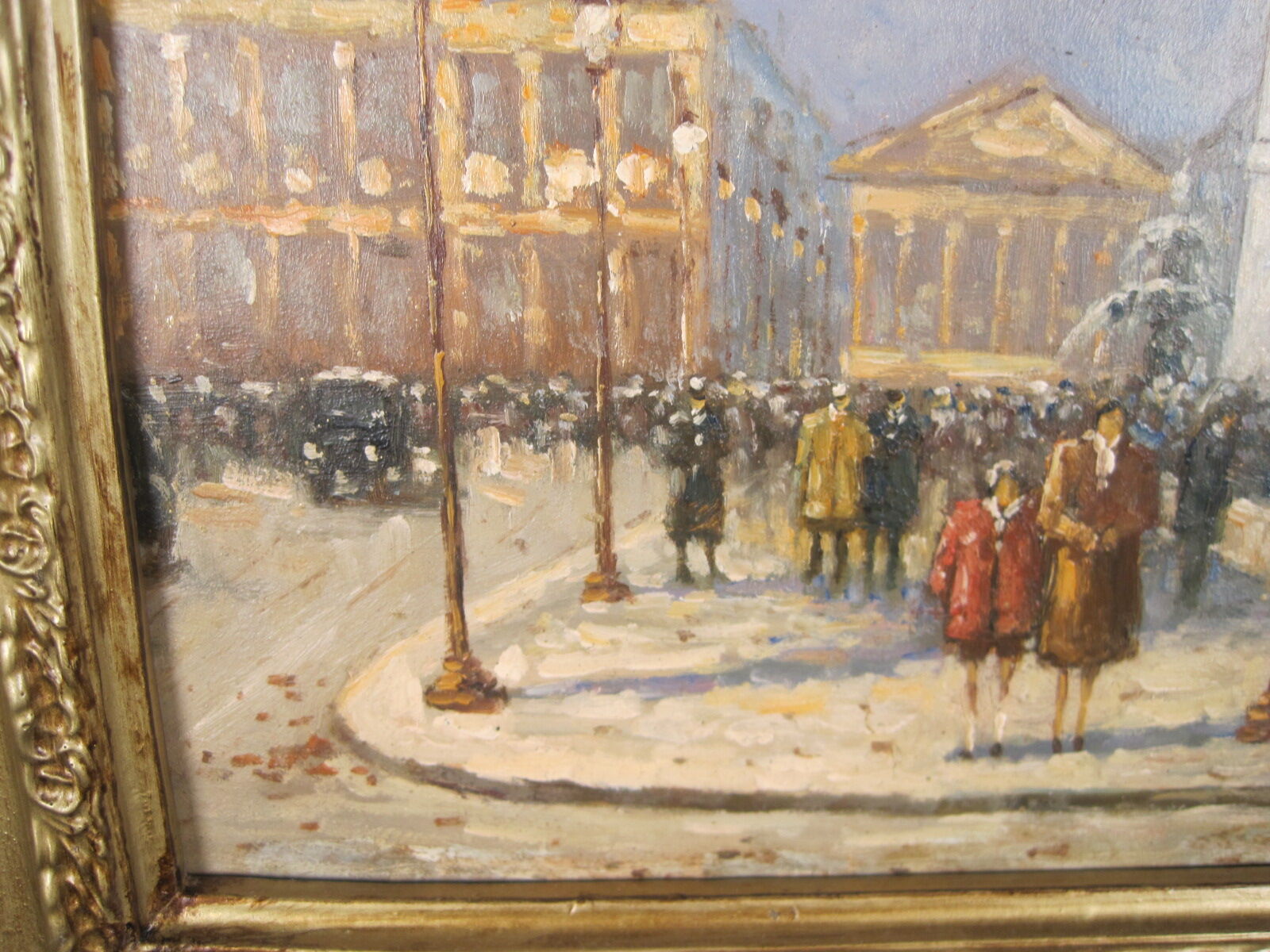 Peinture post-impressionniste huile panneau signée H. Wood Place Concorde PARIS