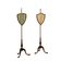 Pair of George IV standing screens in satin wood and fabric, England, 19th century.