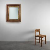 Wooden Mirror with Copper Details, Belgium 1970s