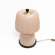 Pair of Italian Murano Glass Table Lamps in Blush Pink with Brass Details