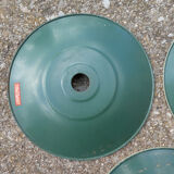 Lot of 5 green bistro lampshade in enamelled sheet metal - Souplemail