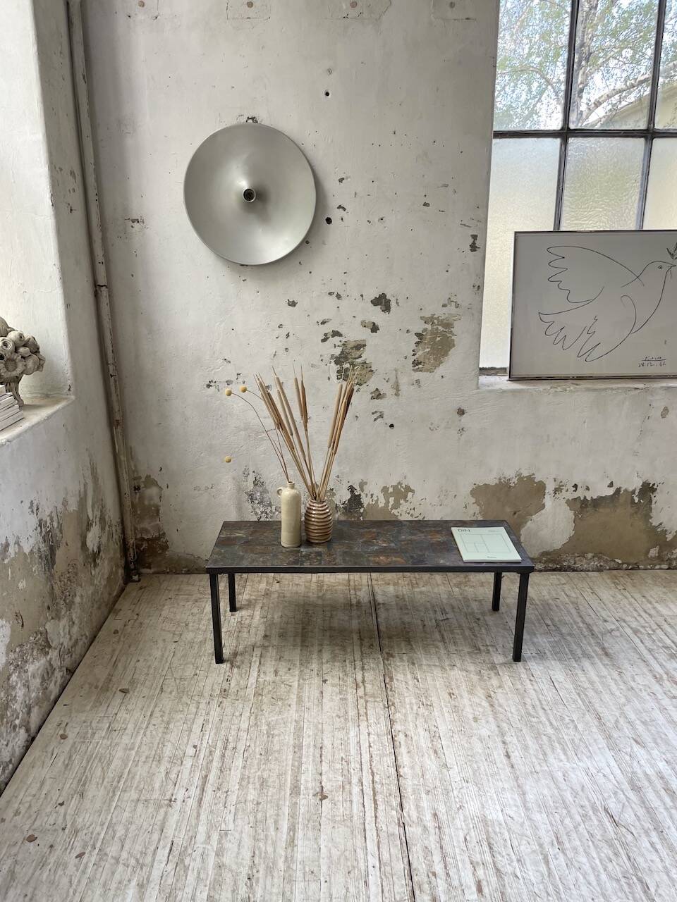 1950s slate coffee table