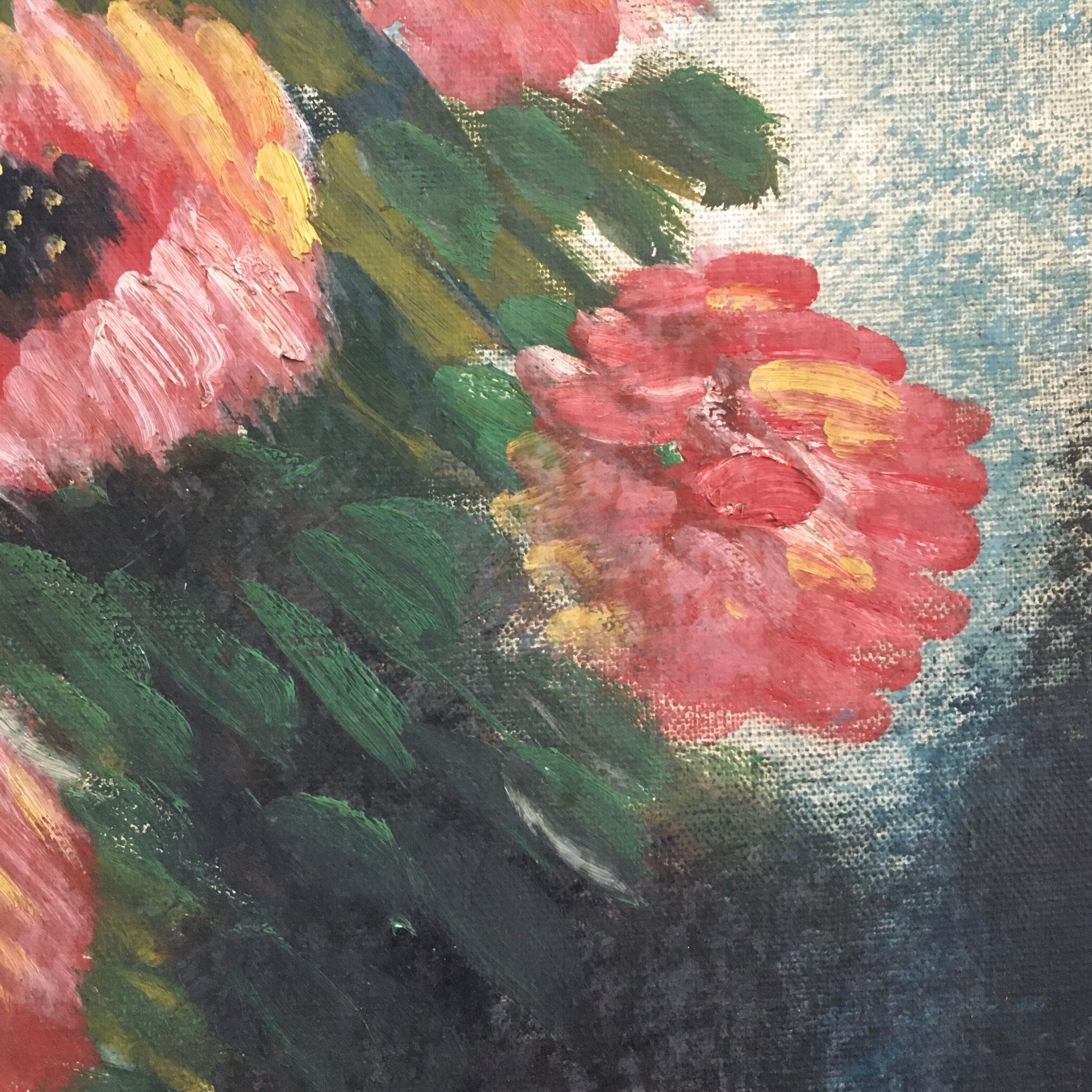 Painting ancient Impressionist flowers