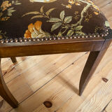 Set de 2 chaises vintage en velours oiseaux 1960-1970, état comme neuf.