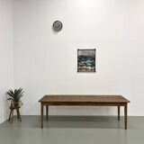 Farmhouse table with spindle legs in solid beech and ash