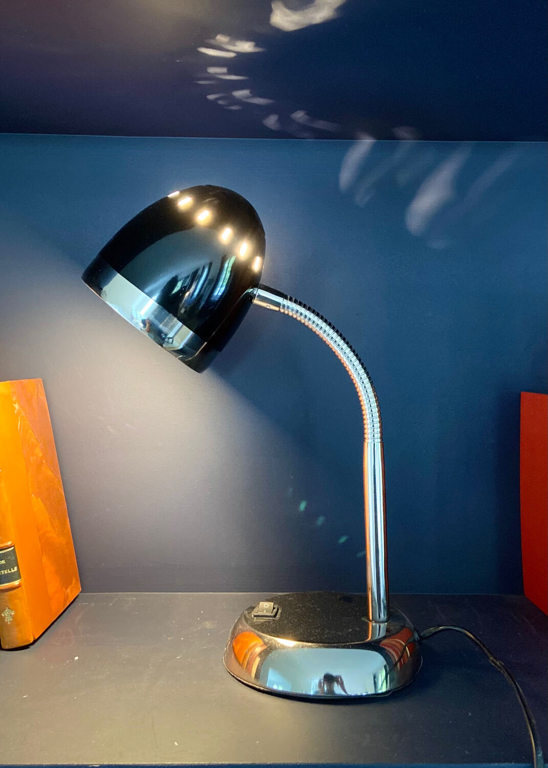 Black chrome desk lamp