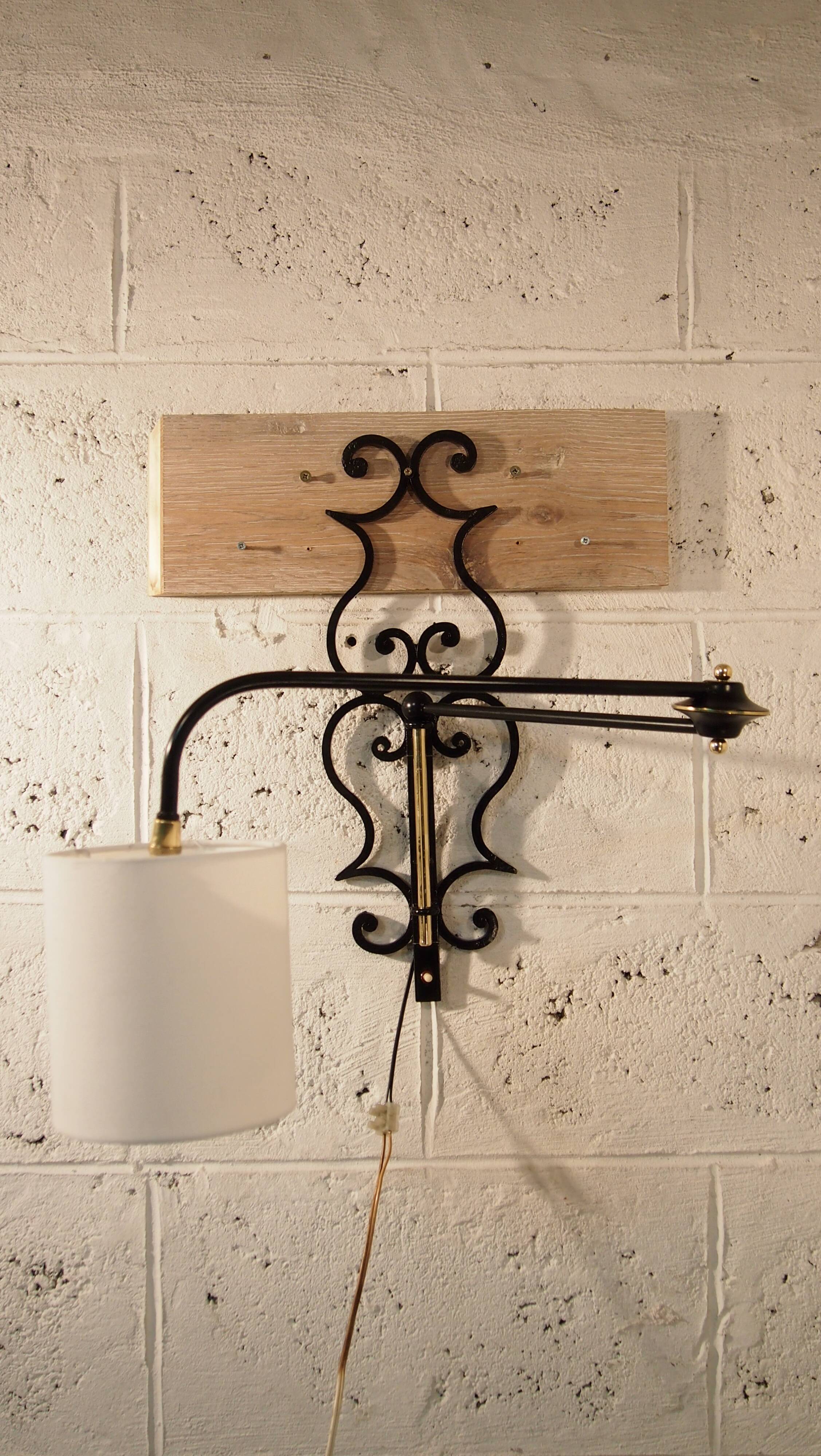 Applique murale articulée vintage lunel france 1960