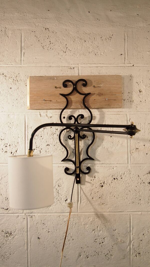 Applique murale articulée vintage lunel france 1960